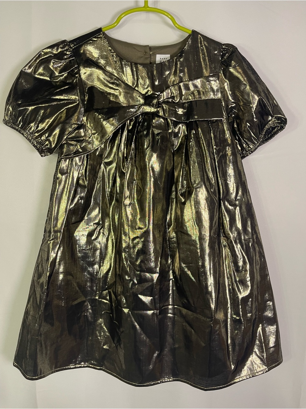 GAP Metallic Gold Puff Sleeve Dress - Picture 5 of 7